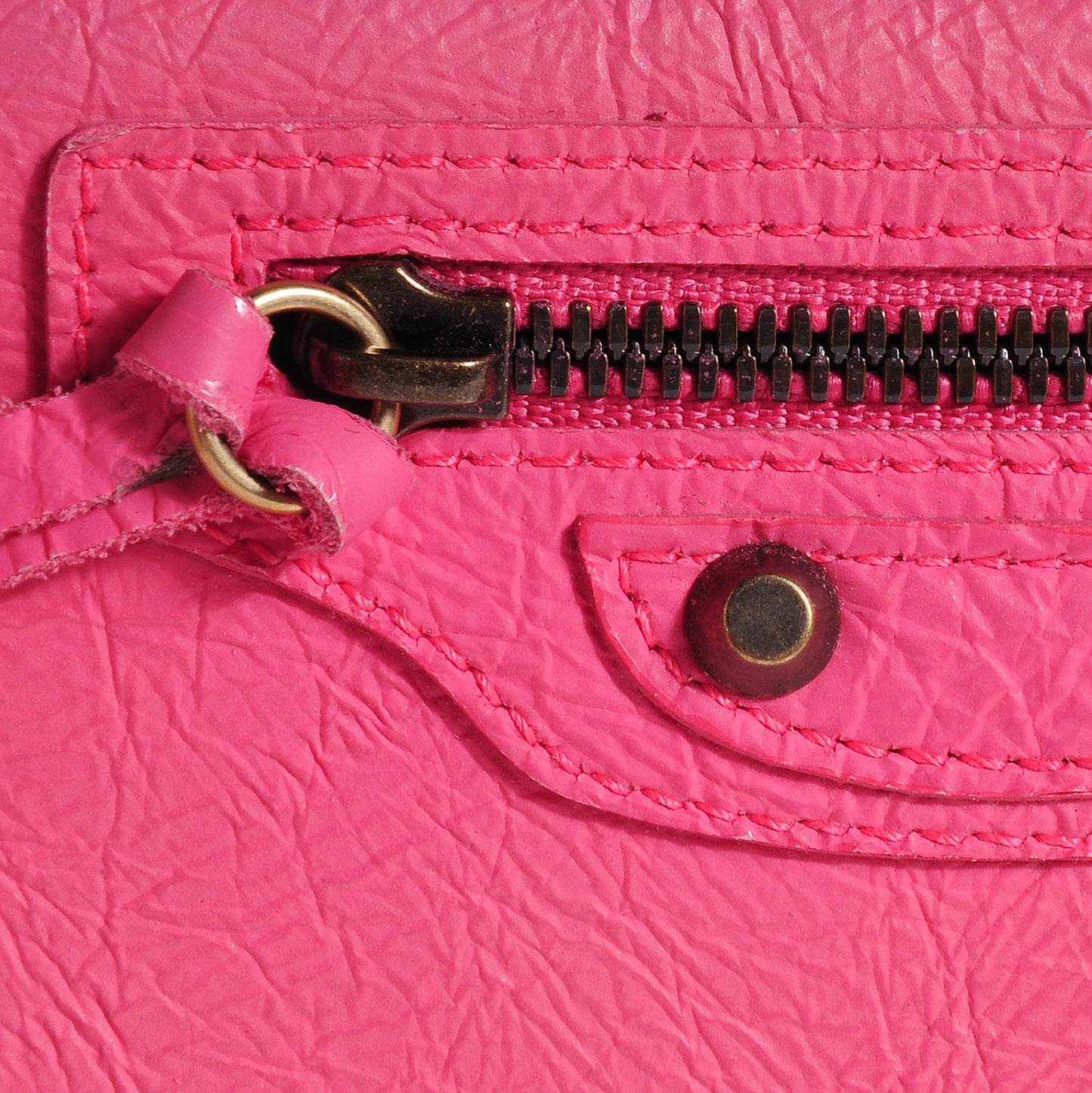Calfskin Papier Platre Money Wallet Framboise