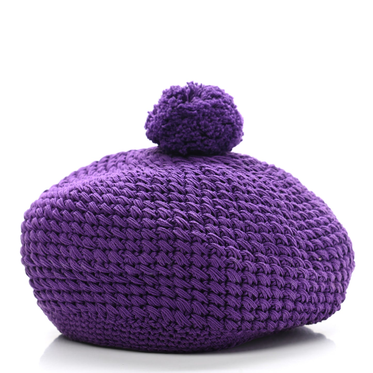 Cotton Clodette Tricot Knit Beret Hat M Purple