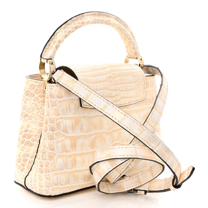 Louis Vuitton Alligator Mini Capucines Pearl 3 of 10