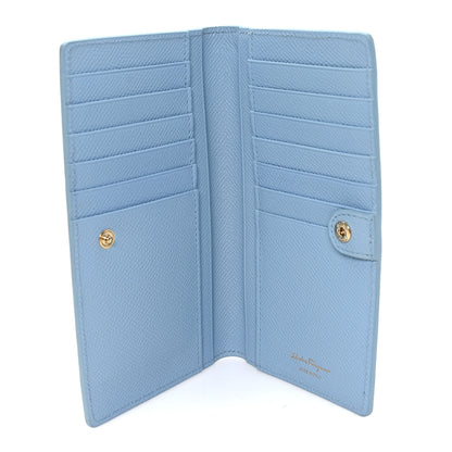 Salvatore Ferragamo Grained Calfskin Gancini Continental Wallet Light Blue 5 of 7