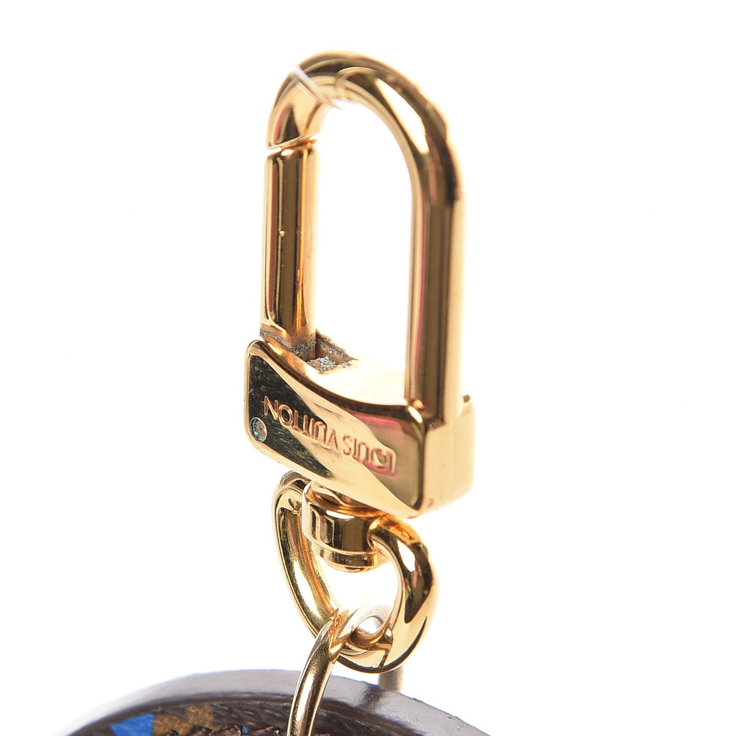 Monogram Kusama Pumpkin Dots Key Ring Blue