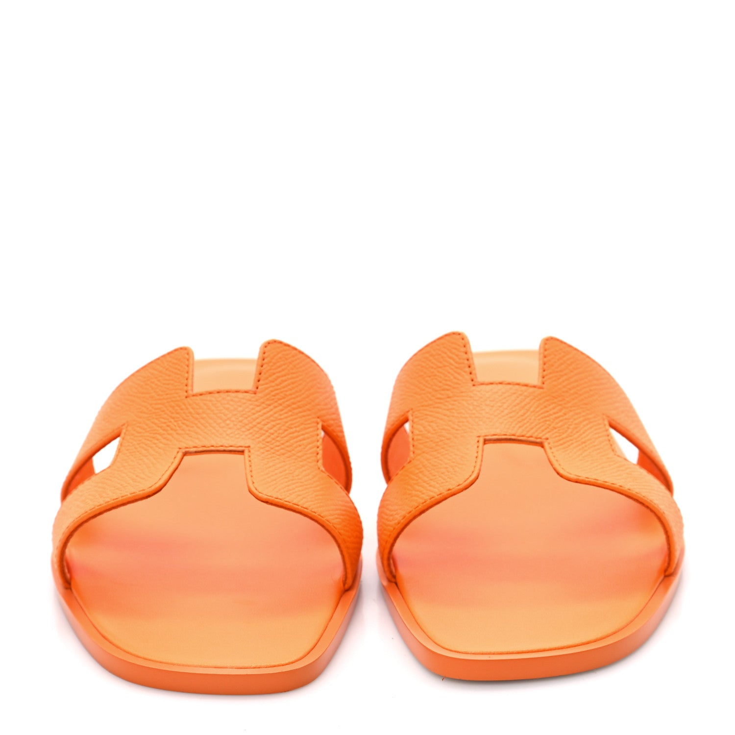 Hermes Epsom Oran Sandals 38.5 Orange Sunset 2 of 9