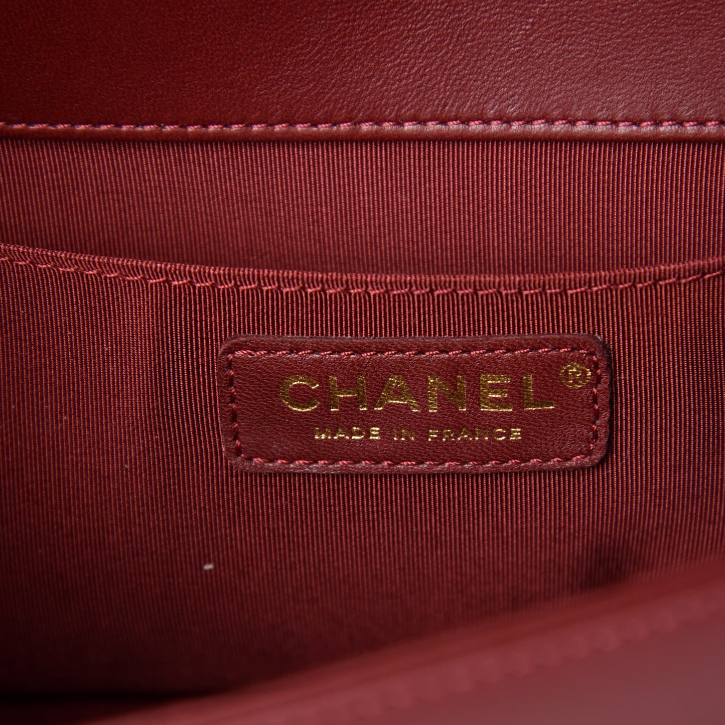 Lambskin Quilted Medium Boy Flap Burgundy