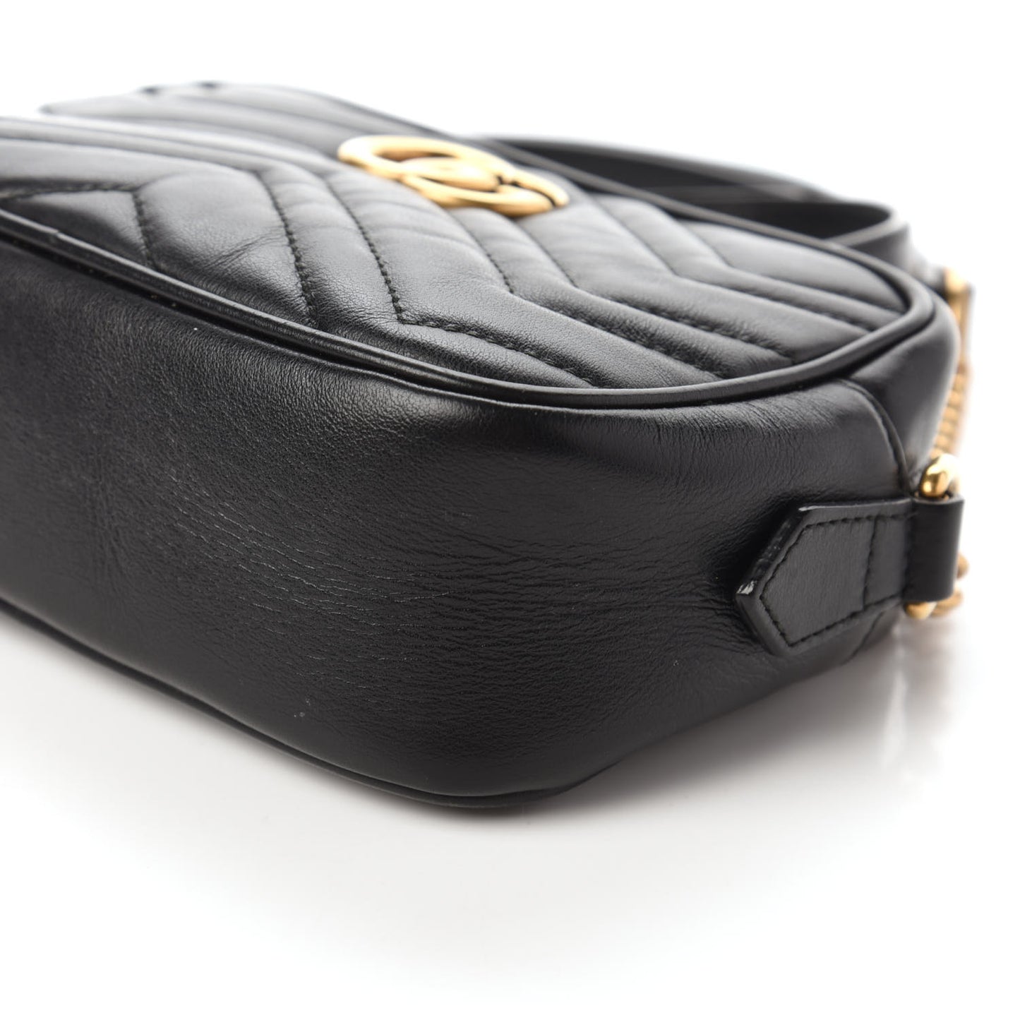 Calfskin Matelasse Mini GG Marmont Chain Shoulder Bag Black