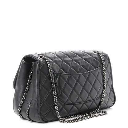 Chanel Calfskin Quilted Large Frame In Chain Flap Black 4 of 12