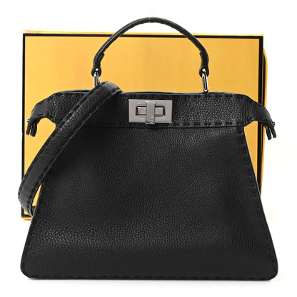 Fendi Cuoio Romano Selleria Chamois Small Peekaboo I SEE U Satchel Black Camel Sunflower 10 of 10
