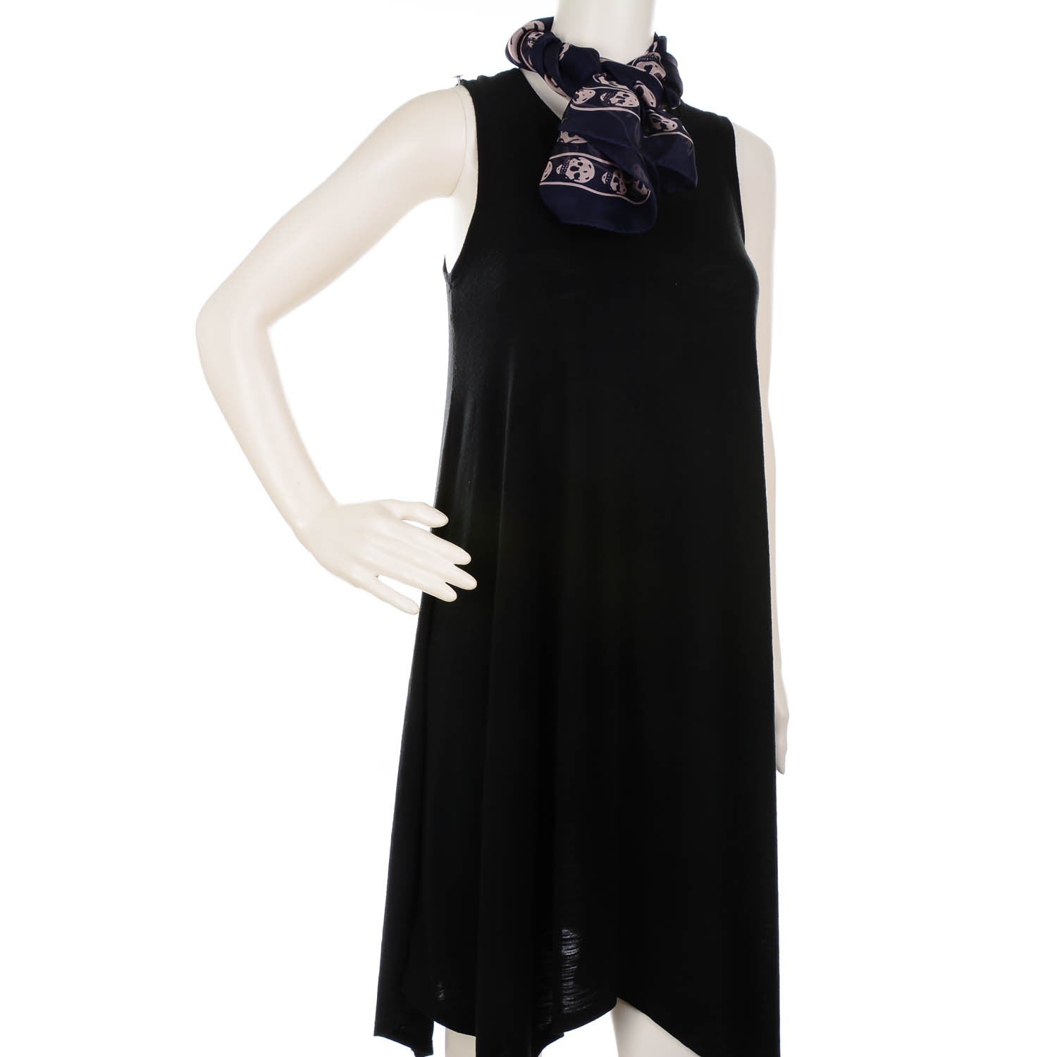 Alexander McQueen Silk Chiffon Skull Scarf Navy Pink 2 of 6