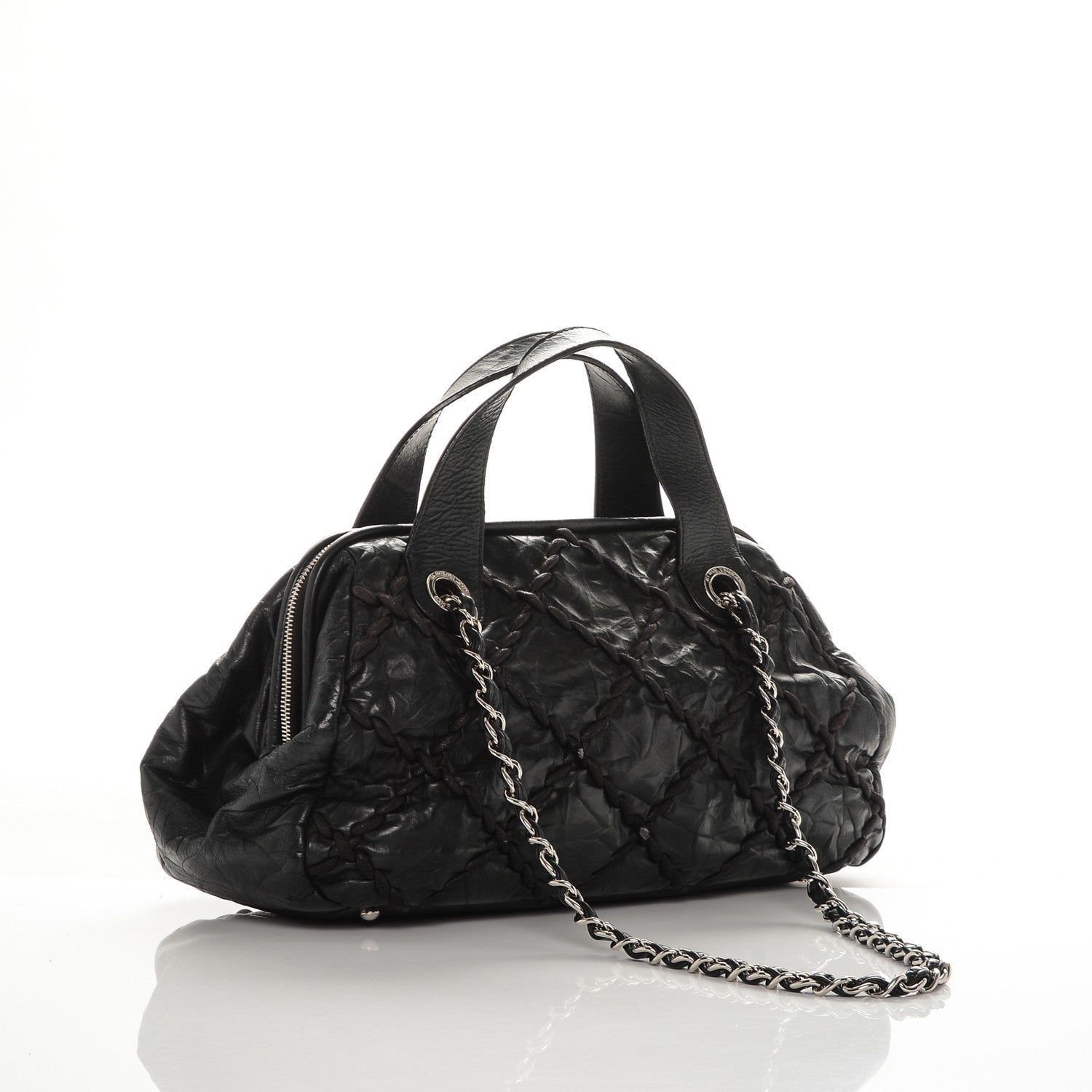 Chanel Calfskin Ultra Stitch Bowler Black 3 of 11