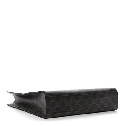 Celine Triomphe Canvas Calfskin Medium Vertical Cabas Black 3 of 10