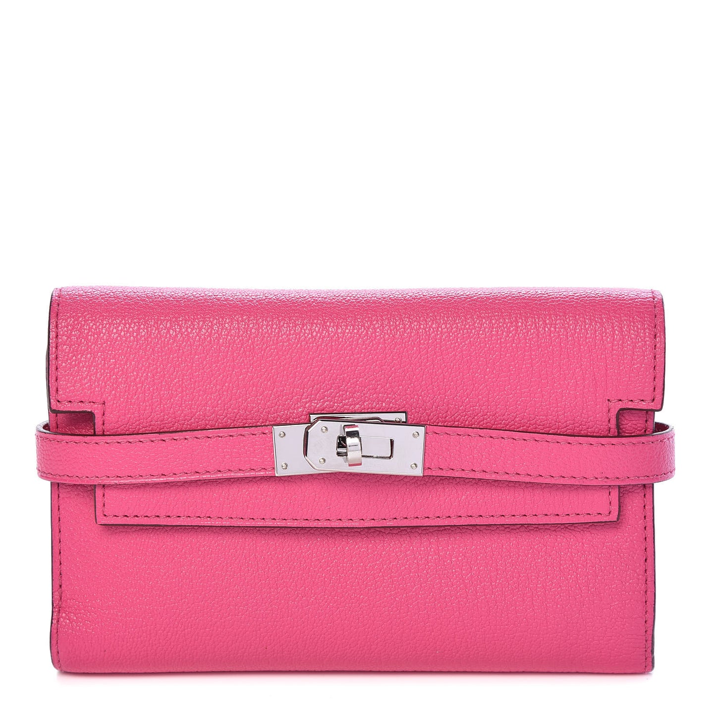 Chevre Mysore Medium Kelly Wallet Rose Shocking