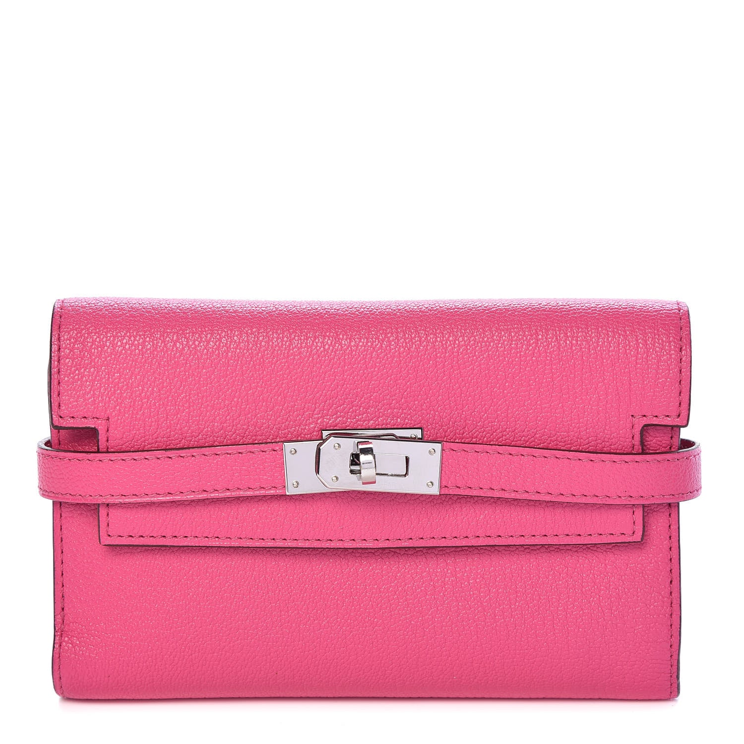 Hermes Chevre Mysore Medium Kelly Wallet Rose Shocking 1 of 8