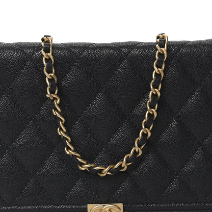 Chanel Caviar Quilted Boy Wallet On Chain WOC Navy 8 of 11