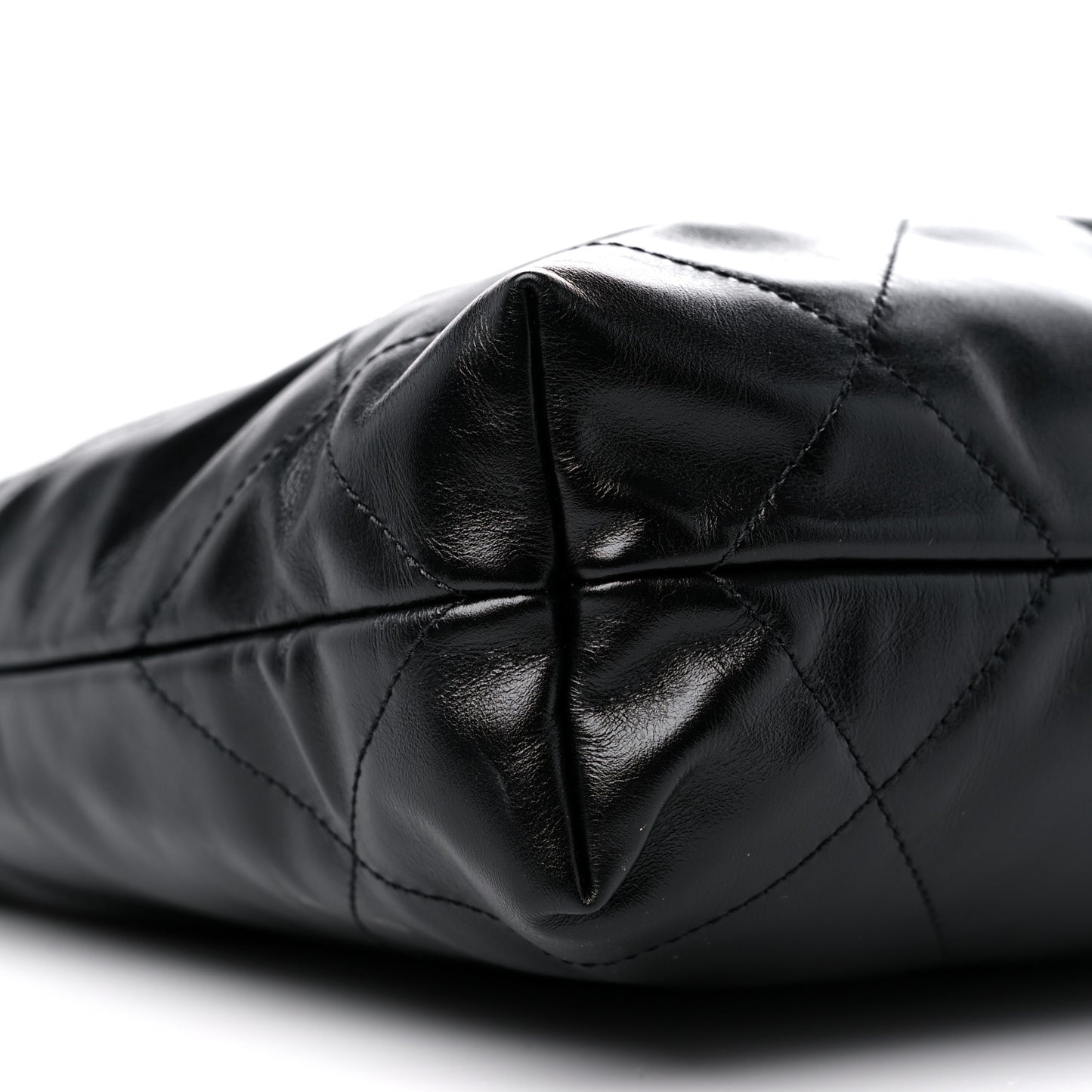 Shiny Calfskin Quilted Small Chanel 22 Black