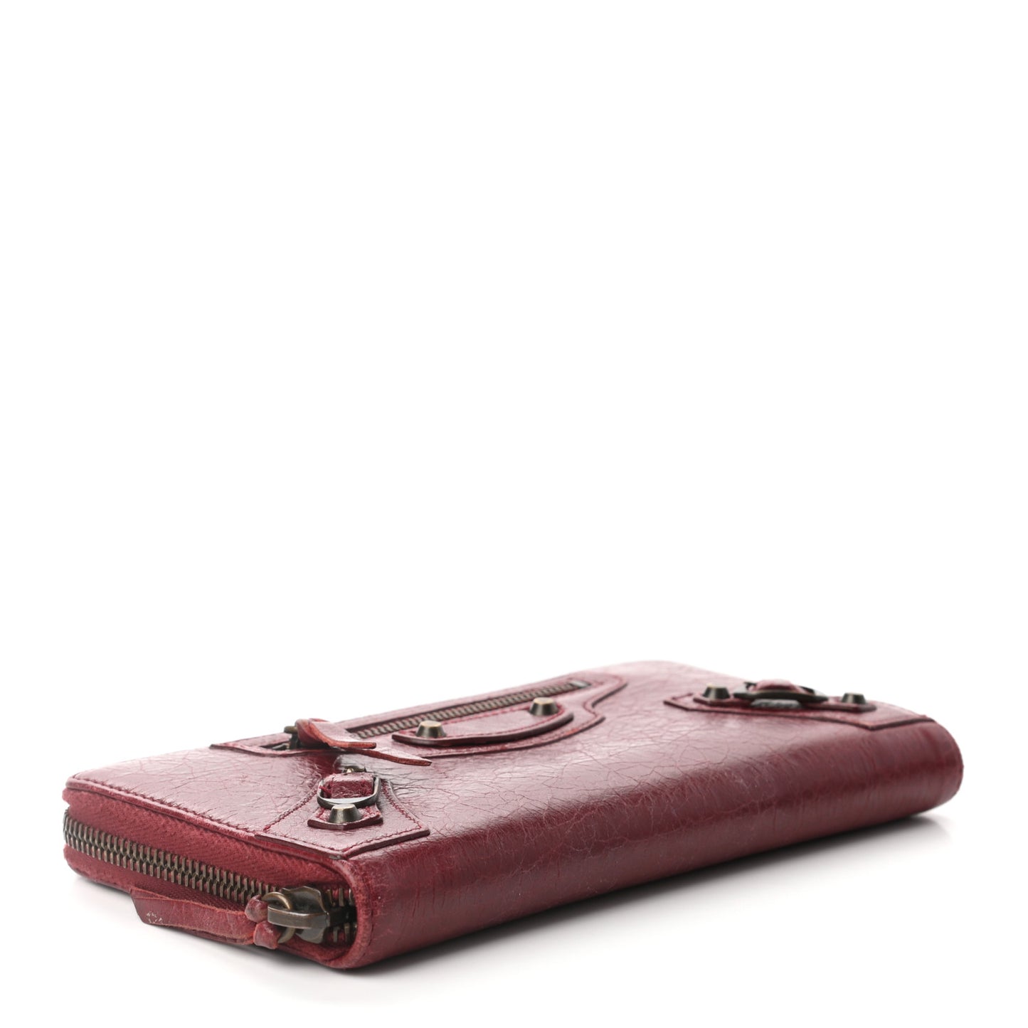 Agneau Classic Hardware Continental Zip Around Wallet Rouge Cerise