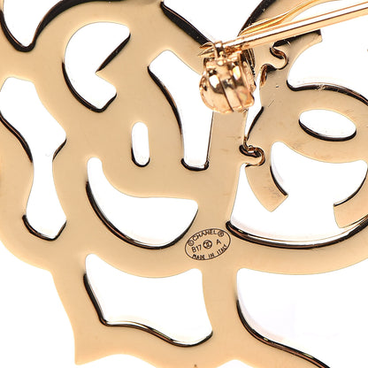Chanel Crystal Rose CC Brooch Black Gold 4 of 5