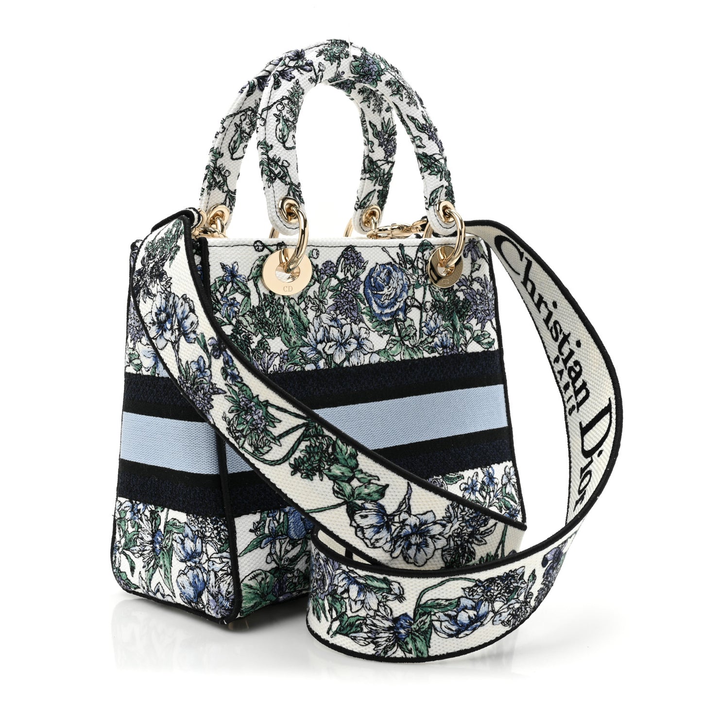 Canvas Embroidered Print Medium Lady D-Lite Blue Multicolor
