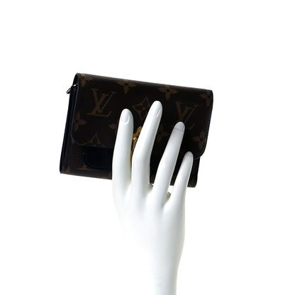 Louis Vuitton Monogram Flower Lock Compact Wallet Black 8 of 12