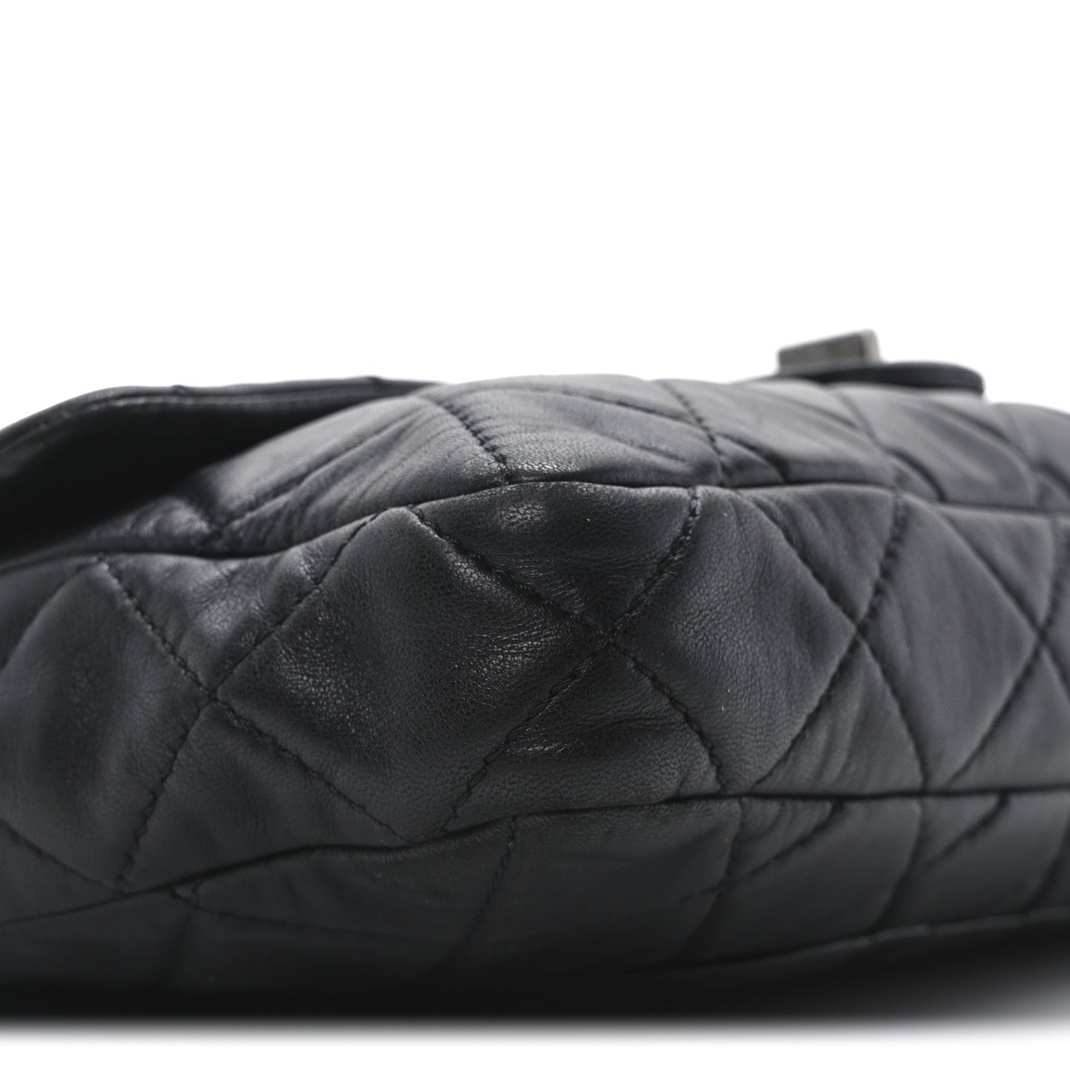 Chanel Lambskin Quilted Jumbo Roll 2.55 Reissue Clutch Black 9 of 10