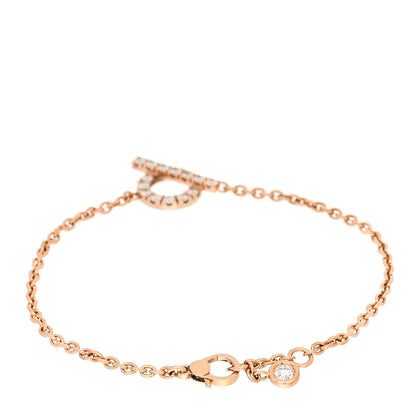 Hermes 18K Rose Gold Diamond Finesse Bracelet SH 2 of 4