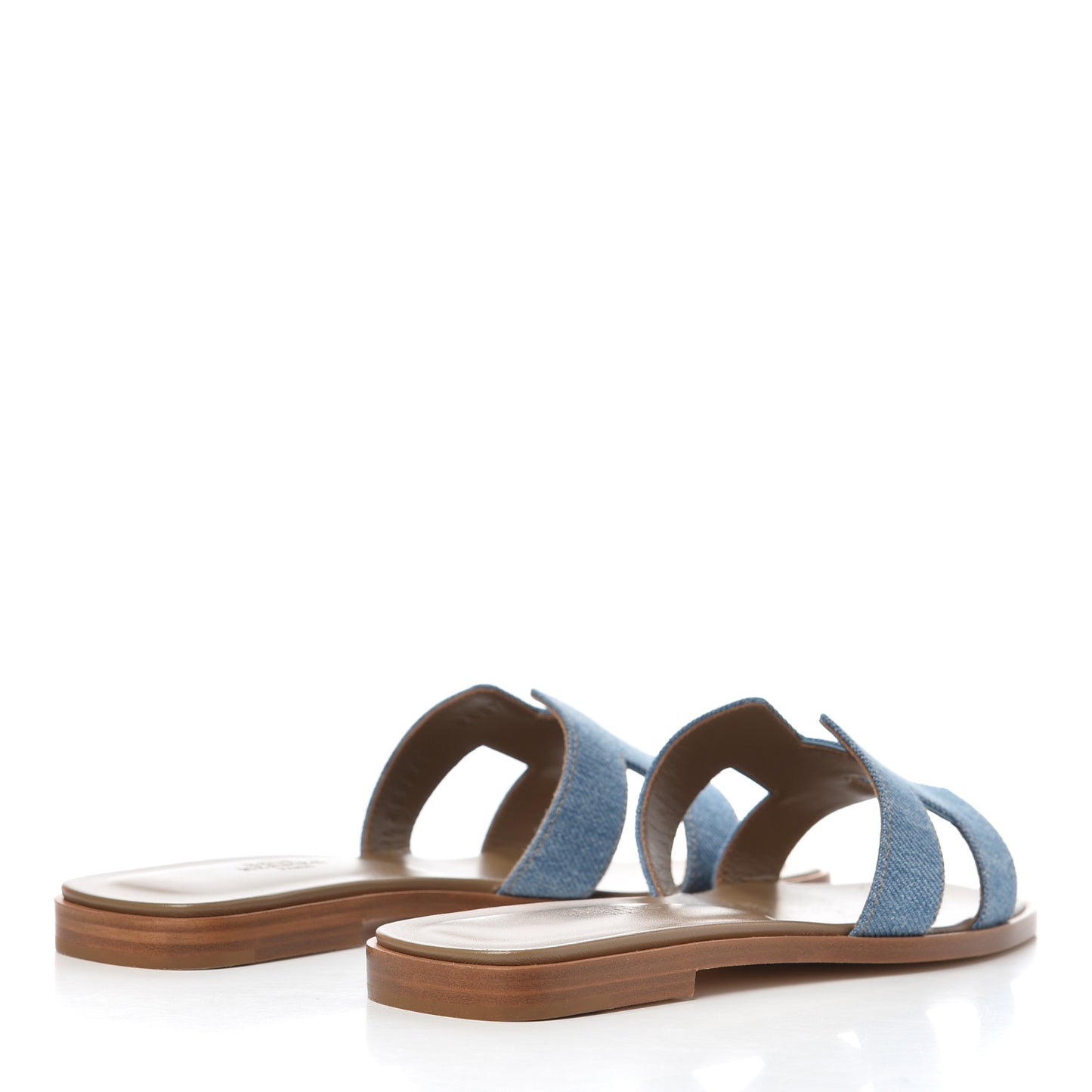 Denim Canvas Oran Sandals 35 Bleu Clair