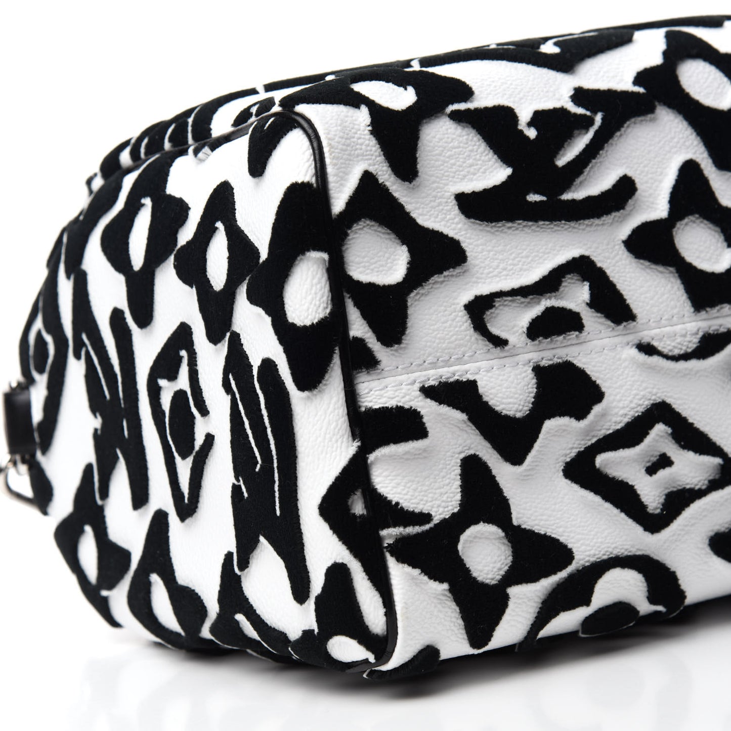 X UF Tufted Monogram Speedy Bandouliere 25 White Black