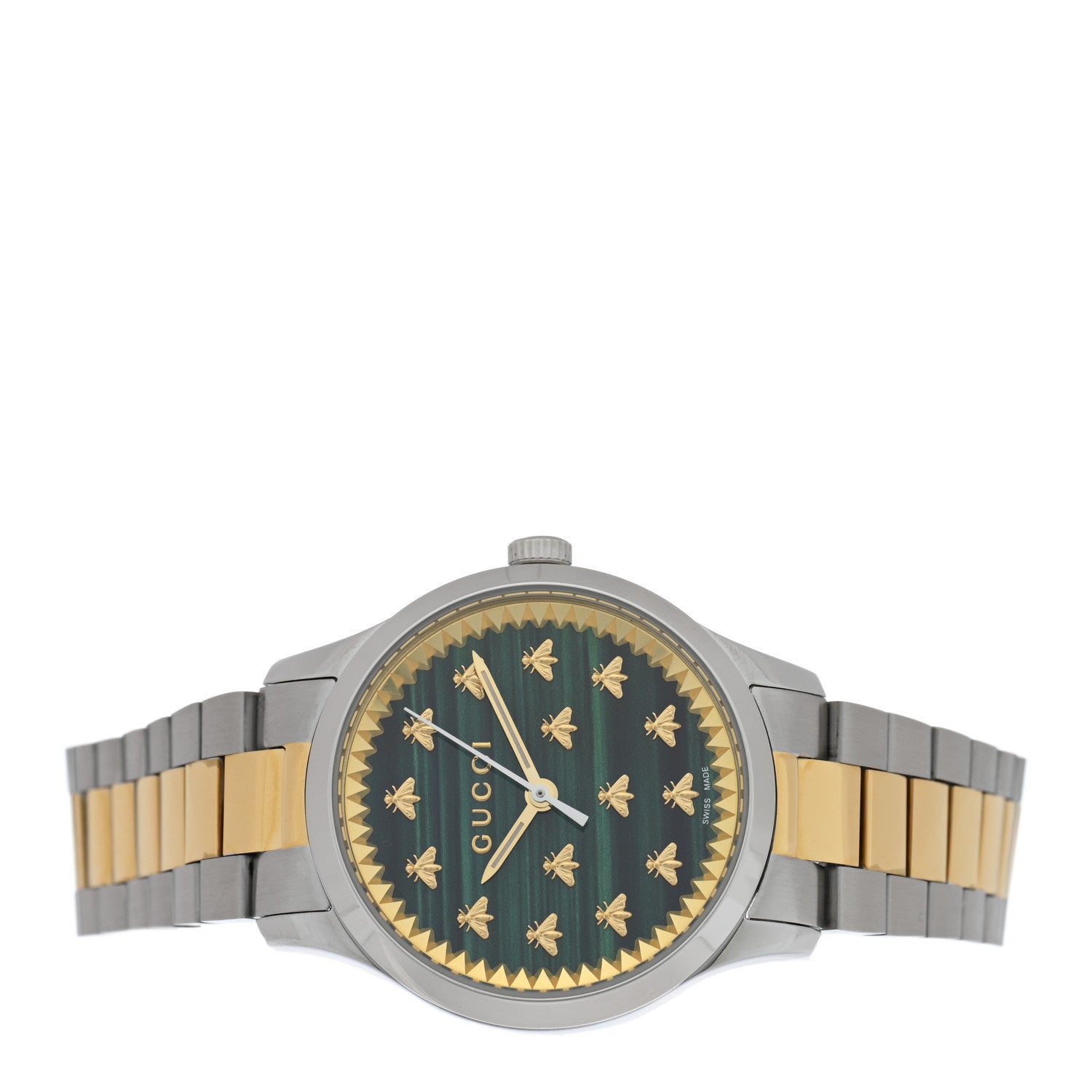 Gucci Stainless Steel Malachite 32mm G-Timeless Bee Quartz Watch 2 of 5