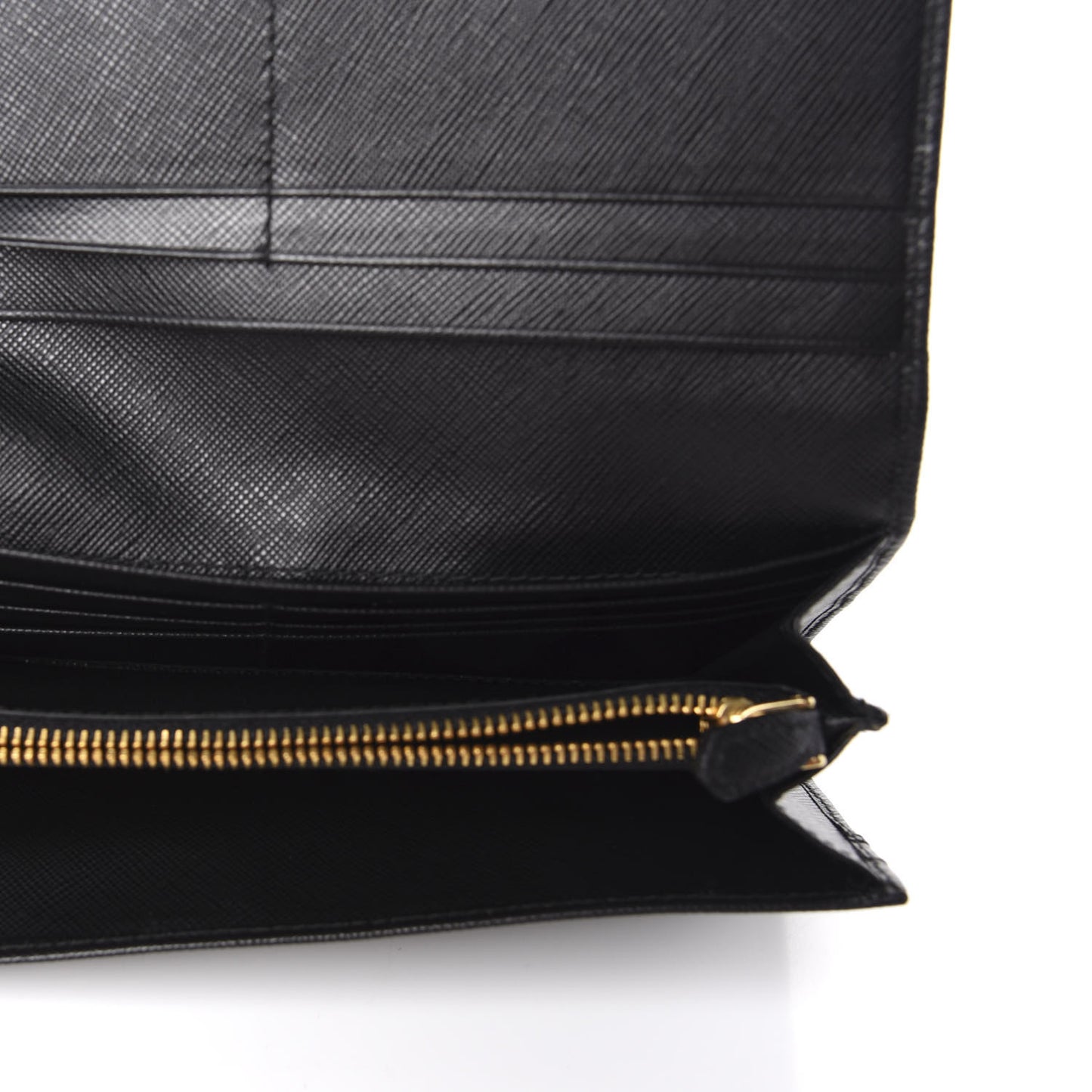 Saffiano Metal Continental Flap Wallet Black