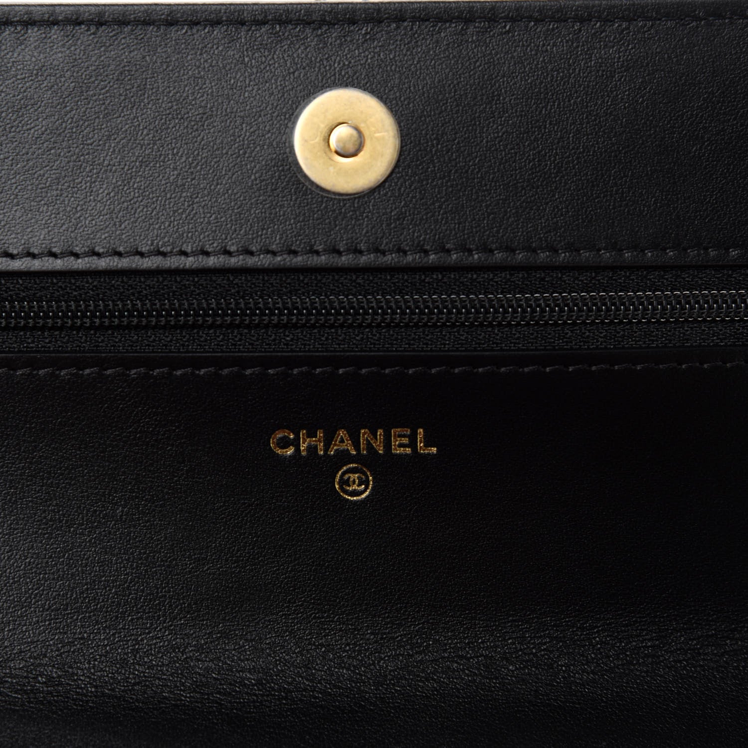 Chanel Goatskin Quilted 19 Wallet On Chain WOC Black 9 of 13