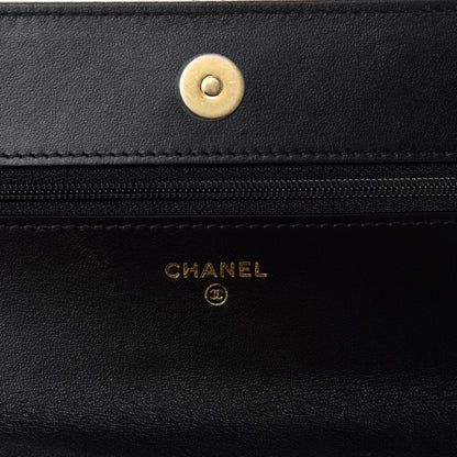 Chanel Goatskin Quilted 19 Wallet On Chain WOC Black 9 of 13