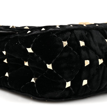 Valentino Garavani Velvet Small Rockstud Spike Shoulder Bag Black 8 of 11