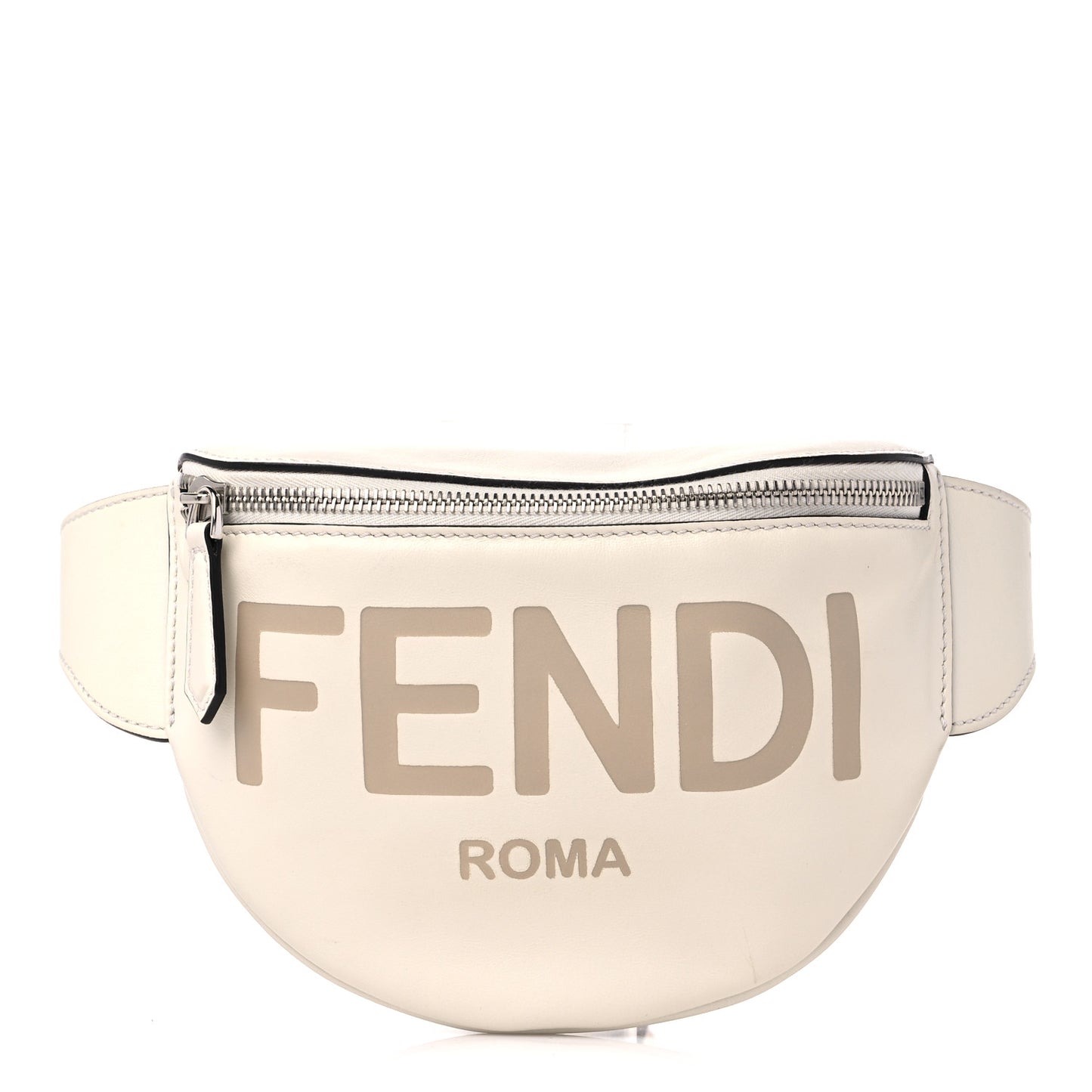 Vitello Grace Light Logo Embossed Small Belt Bag White Ice