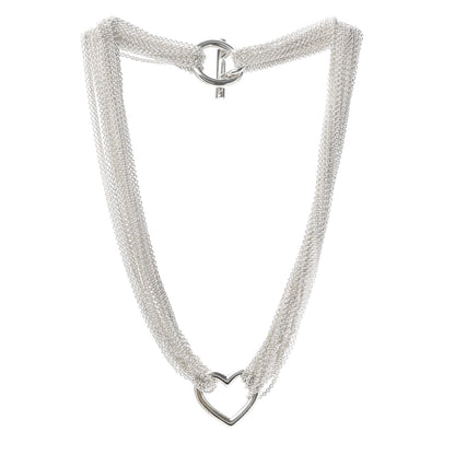 Tiffany Sterling Silver Heart Multi Chain Toggle Necklace 3 of 5
