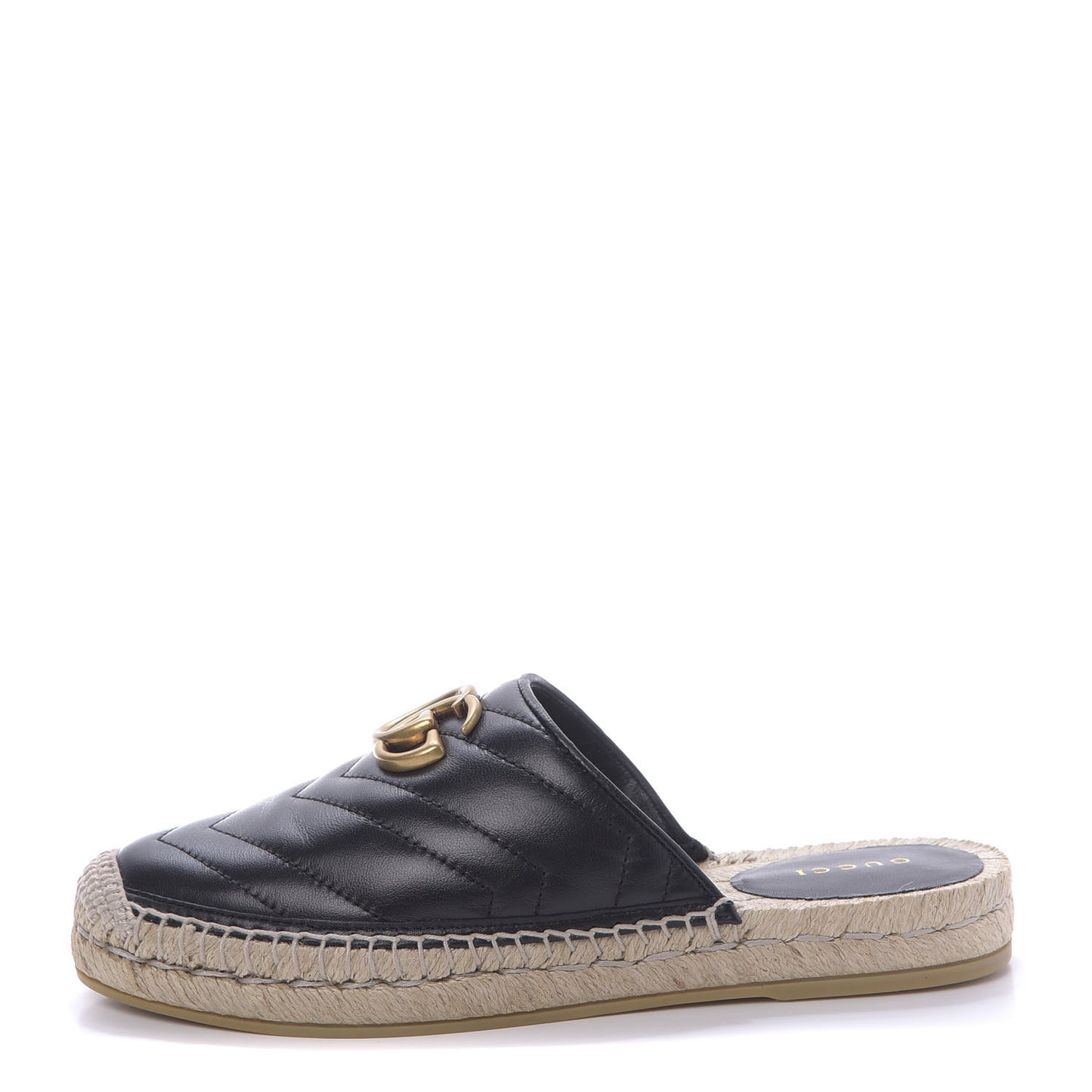 Nappa Matelasse GG Marmont Espadrille Slippers 35.5 Black