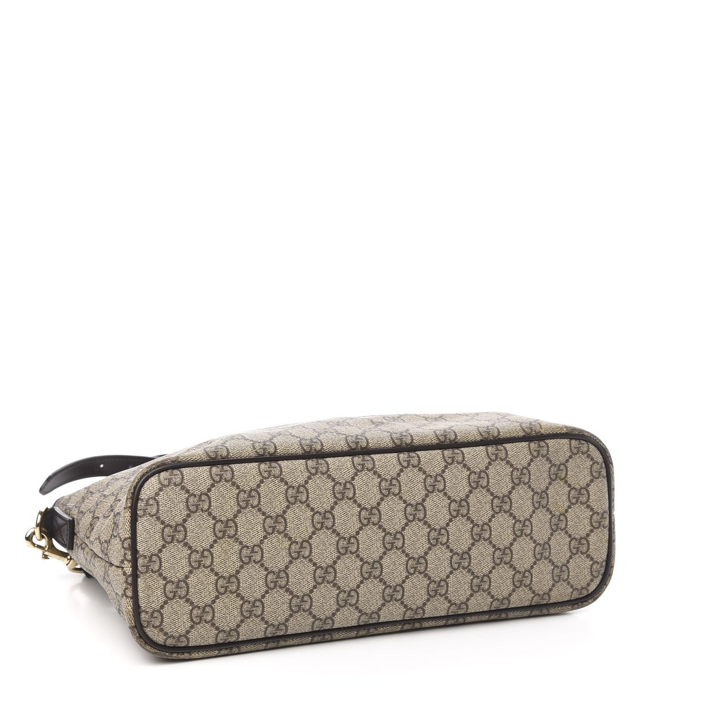 GG Supreme Monogram Medium Zippered Tote Dark Brown