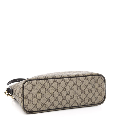 Gucci GG Supreme Monogram Medium Zippered Tote Dark Brown 3 of 27