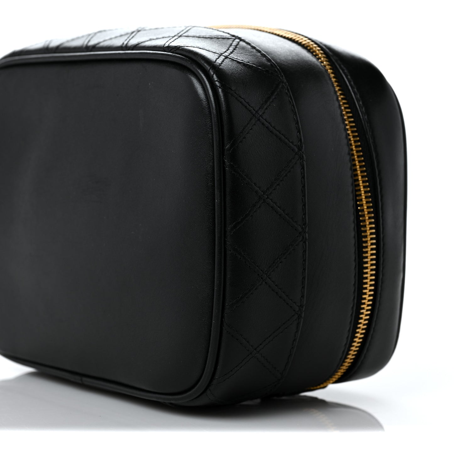 Lambskin Vanity Cosmetic Case Black