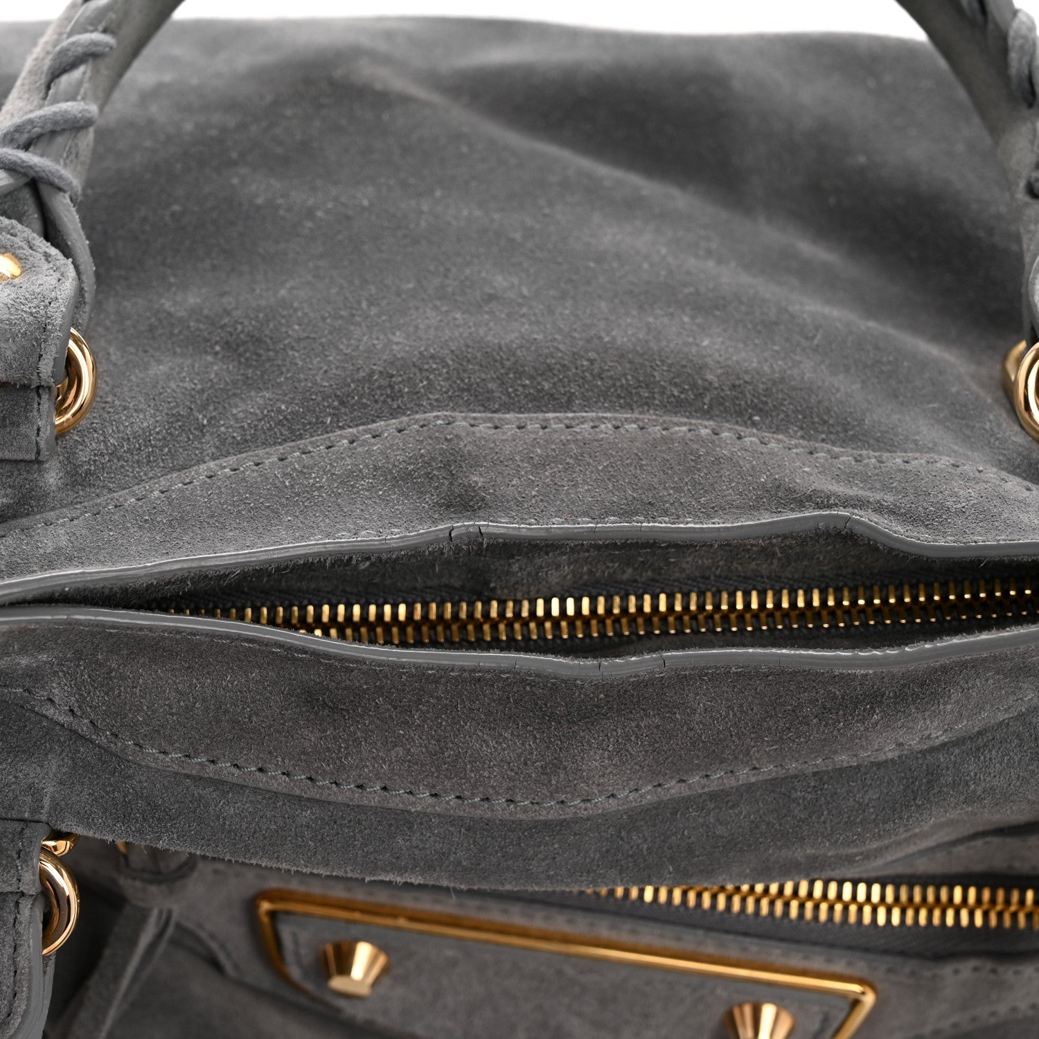 Balenciaga Suede Gold Metallic Edge Hardware City Gris Plomb 14 of 14