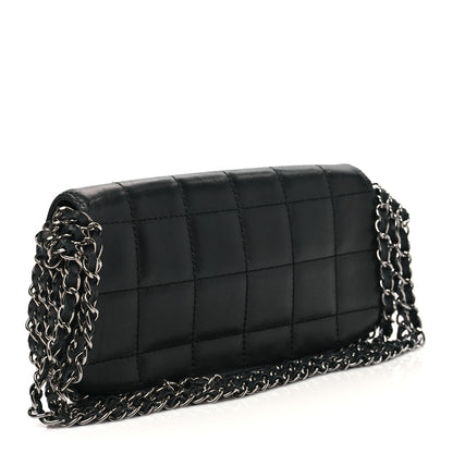 Chanel Lambskin Chocolate Bar Quilted Lambskin 3 Chain Flap Black 2 of 9