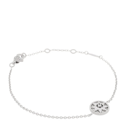 Christian Dior 18K White Gold Pave Diamond Rose Des Vents Bracelet 1 of 6