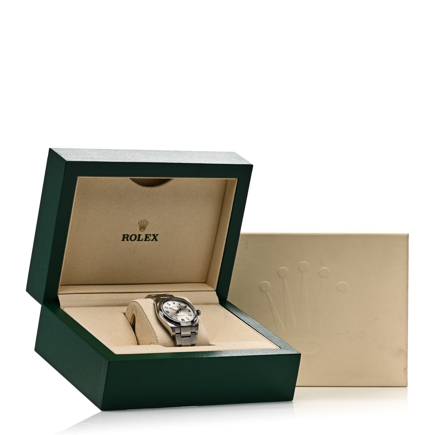 Stainless Steel 34mm Oyster Perpetual Watch Silver 114200