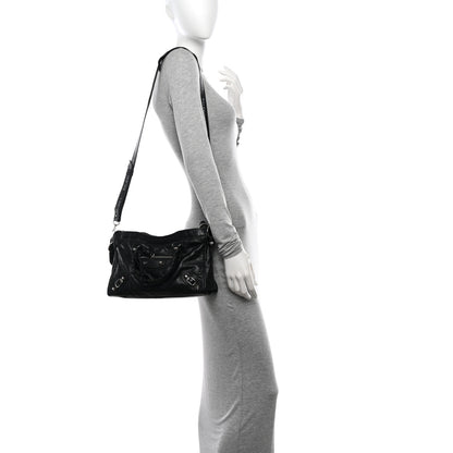 Balenciaga Agneau Classic Silver Hardware S City Logo Strap Black 2 of 13