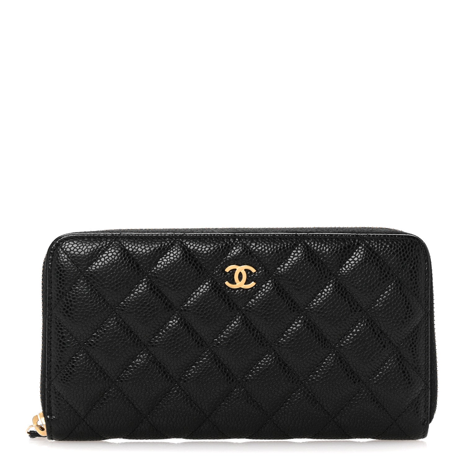 Chanel Caviar Quilted Large Gusset Zip Around Wallet Black 1 of 12