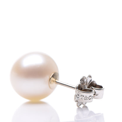 Tiffany Sterling Silver Freshwater Pearl 8-9mm Ziegfeld Earrings 4 of 5
