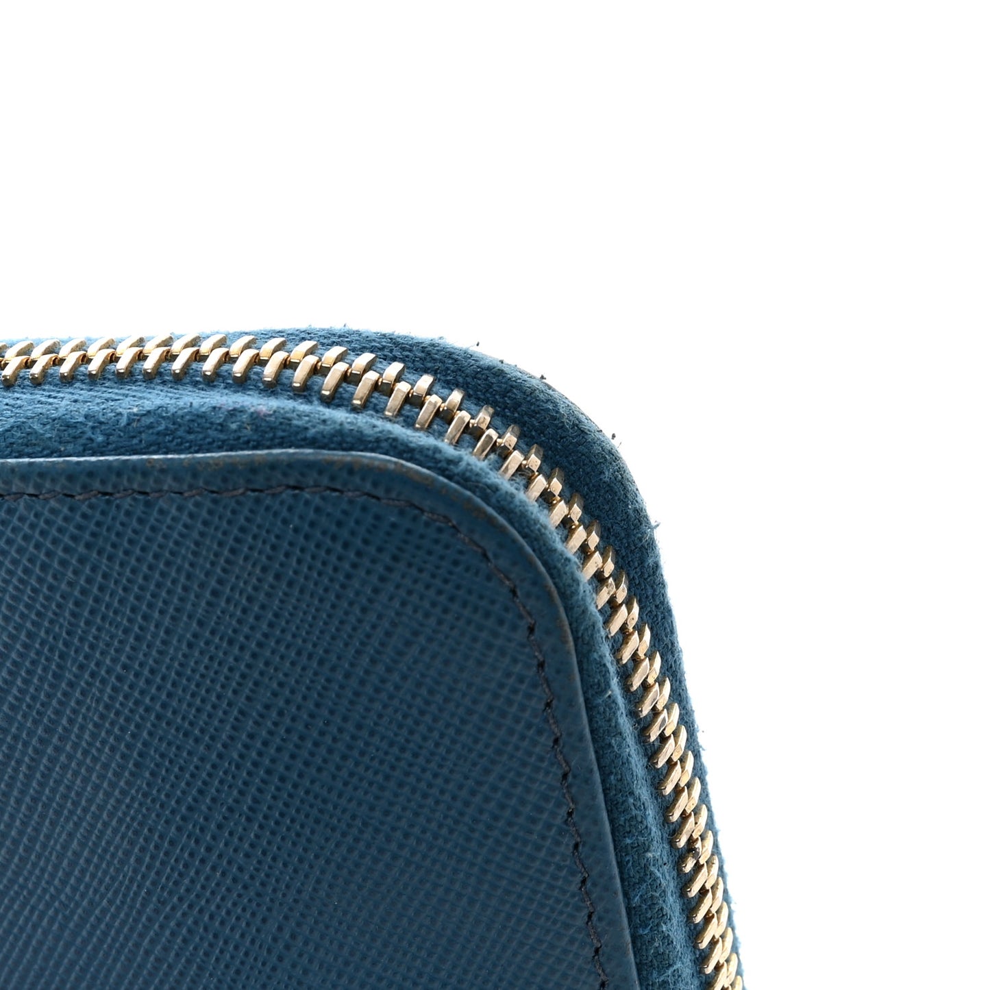 Saffiano Metal Zip Around Wallet Cobalto
