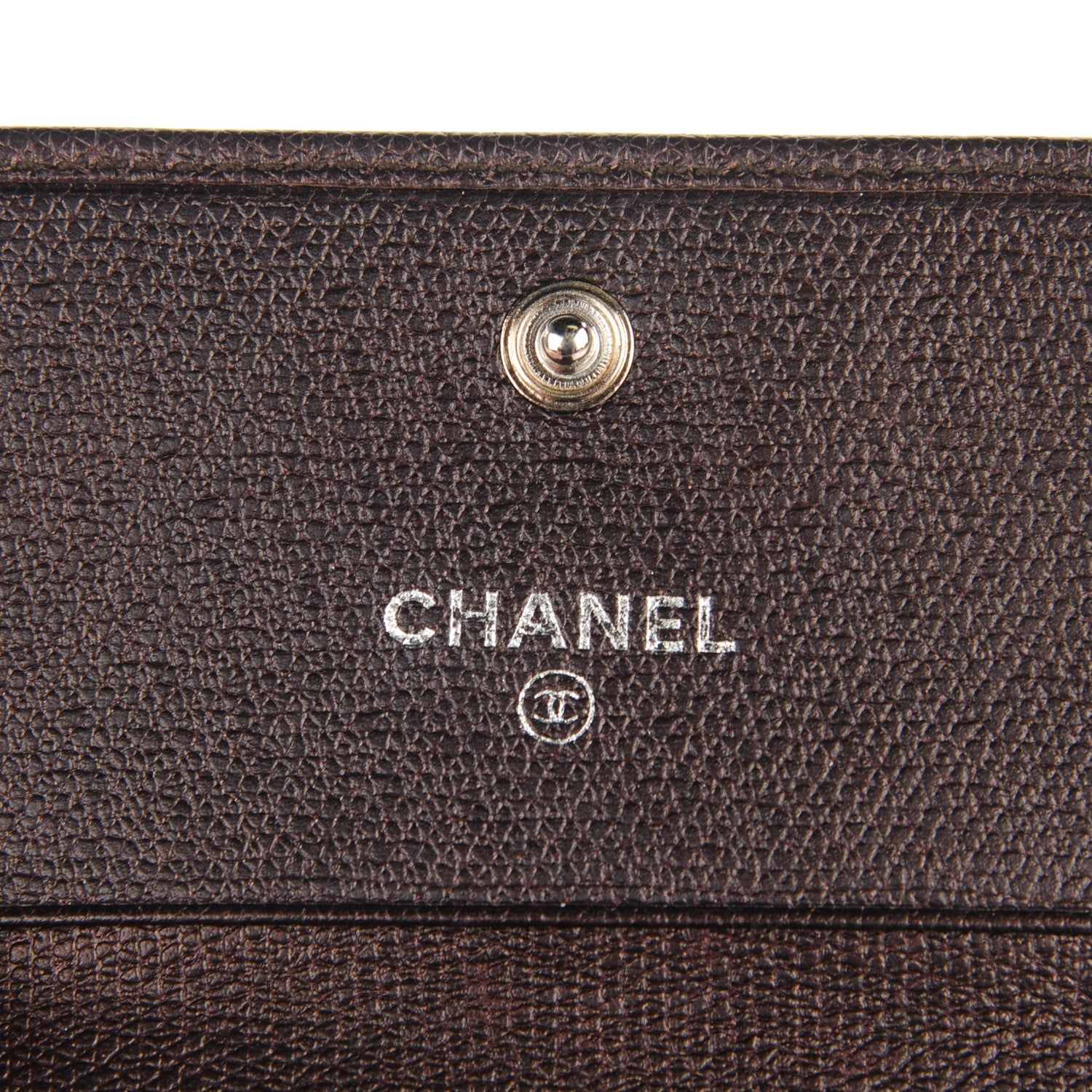 Chanel Grained Calfskin CC Button Compact Wallet Dark Brown 5 of 8