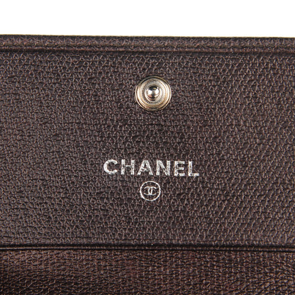 Chanel Grained Calfskin CC Button Compact Wallet Dark Brown 5 of 8