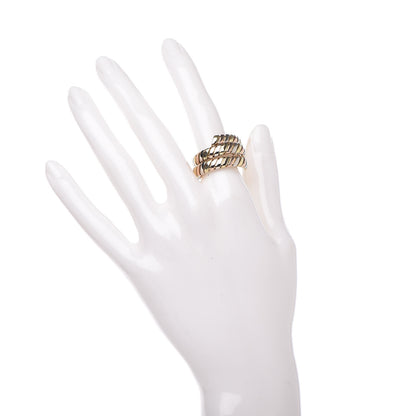 Bulgari 18K Rose Yellow White Gold Tubogas Ring 53 6.5 2 of 5