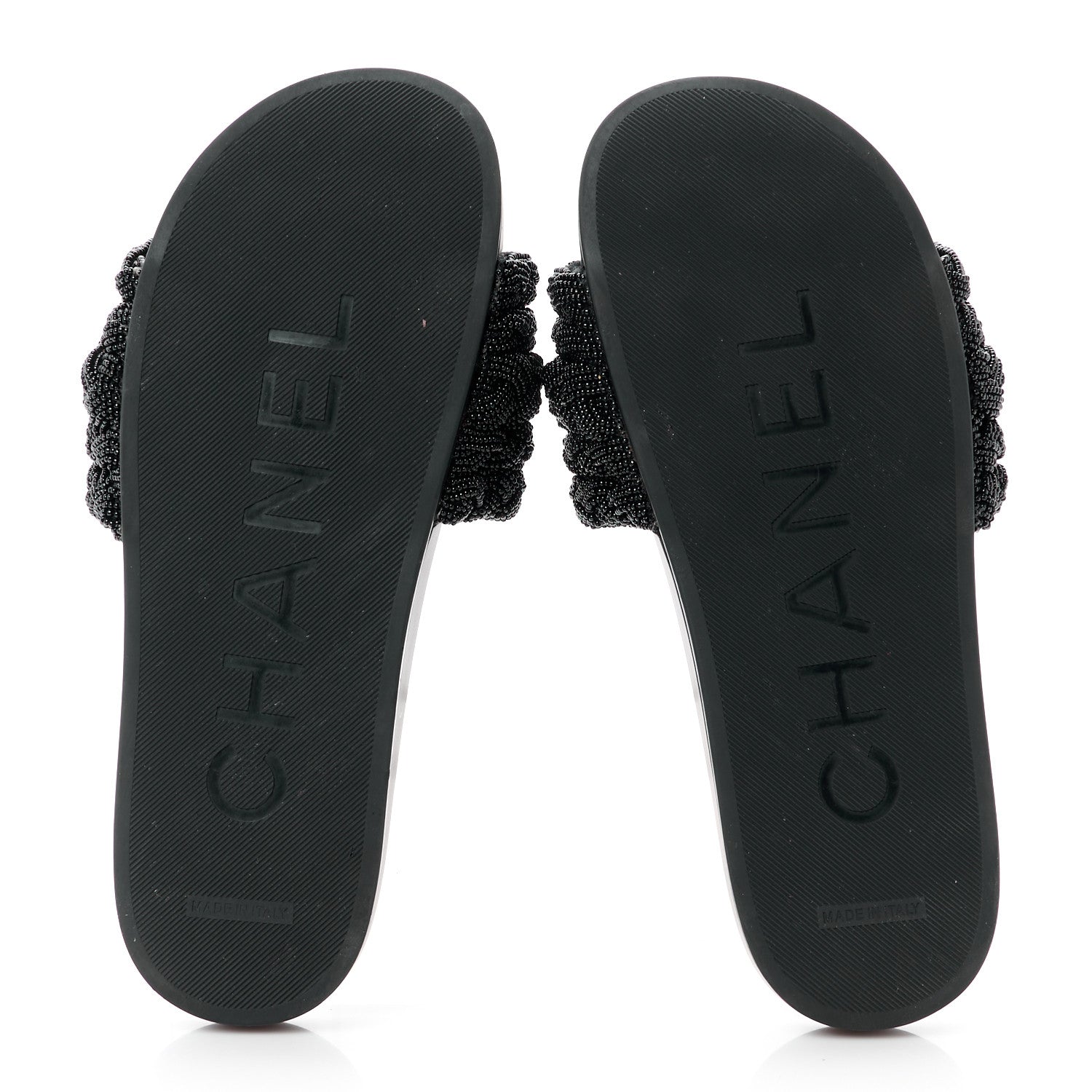 Chanel Lambskin Pearl Beaded Woven Slides 41 Black 10 of 17