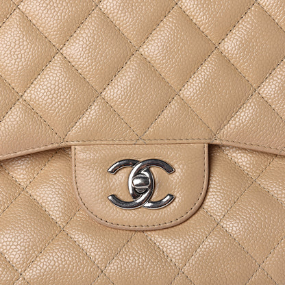 Chanel Caviar Quilted Jumbo Double Flap Beige Clair 8 of 14