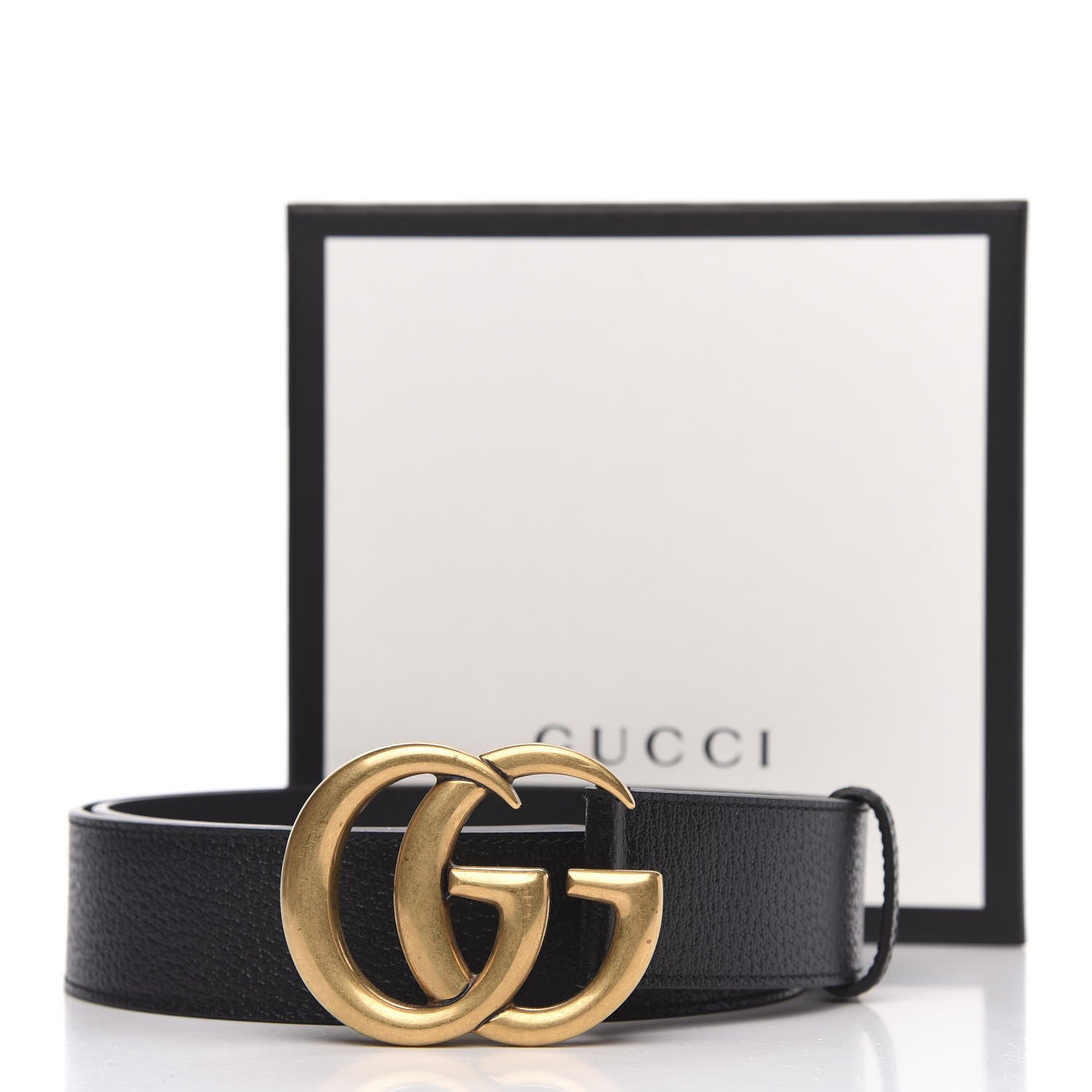 Gucci Textured Calfskin Double G 40mm Belt 95 38 Black 5 of 5